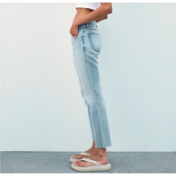 Zara Blue Straight Jeans Classic Style - Picture 1 of 8